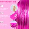 YUKL Hot Pink Curtains Fringe Backdrop Hot Pink Streamers Party Decorations 2Pack 3.3*8.2FT Hot Pink Birthday Decorations Tinsel Backdrop Curtains Party Decorations for Womens Girls Party Decorations