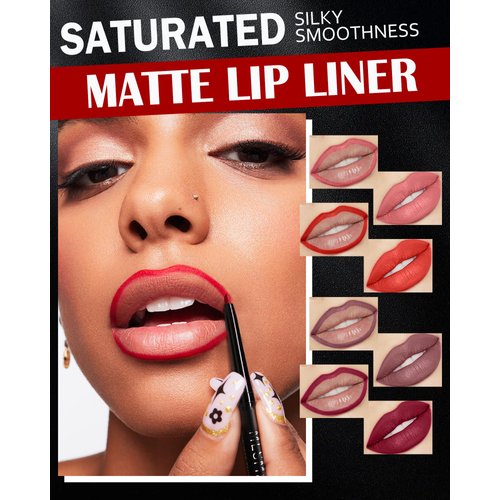 4 Color Retractable Creamy Long-Lasting Lip Liner Lipstick,High Pigmented Matte Red Nude Lip Gloss Lip Liner Pencil Set,Waterproof Velvet Lip Stick High Pigmented Lip Crayon Pen for Women Daily Makeup