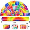 48PCS Tie Dye Party Favors 24PCS Tattoos 24PCS Slap Bracelets Wristbands Themed Birthdays Party Supplies Decorations Decor Tie Dye Baby Shower Pattern Girls Boys Gifts Classroom Prize Reward