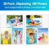 MaxGear 30 Pack Photo Sleeves for 3 Ring Binder - (4x6, for 180 Photos)，Archival Photo Pages Photo Album Refill Pages Photo Sheet Protector Page Protectors 8.5 x 11, Each Page Holds Six 4x6 Pictures