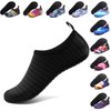 ANLUKE Water Shoes Barefoot Aqua Yoga Socks Quick-Dry Beach Swim Surf Shoes for Women Men Black/Solid 40/41
