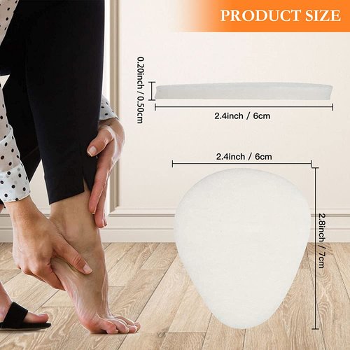 ActFun 6 Pairs (12 Pieces) Felt Metatarsal Pads, 1/5" Thick Reusable Breathable Ball of Foot Cushions, All Day Pain Relief Prevent Calluses Blisters, Foot Arch Support Foot Pads for Women and Men