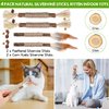 4 Pack Natural Silvervine Sticks, Catnip Toy Cat Chews Stick Toys for Indoor Cats Kitten, Teeth Molar Cleaning Relieve Interactive Silvervine Cat Nips Toy with Bell, Reduce Boredom Cats Accessories