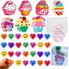 28 Pack Mini Valentines Stress Ball Toys with Valentines Day Cards for Valentine Party Favors Valentine School Classroom Exchange Gift