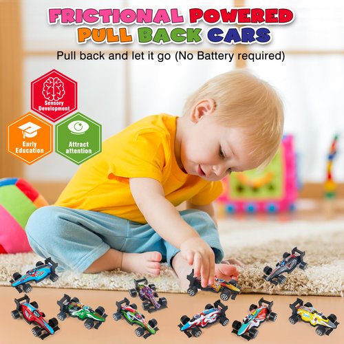 YCCHENG Pull Back Cars 15 Pack 1:43 Toy Model Set Small Race Cars for Toddlers Kids Ages 1 2 3 4 5 6 Year Old Boys and Girls Easter Basket Stuffers Preschool Birthday Party Favor