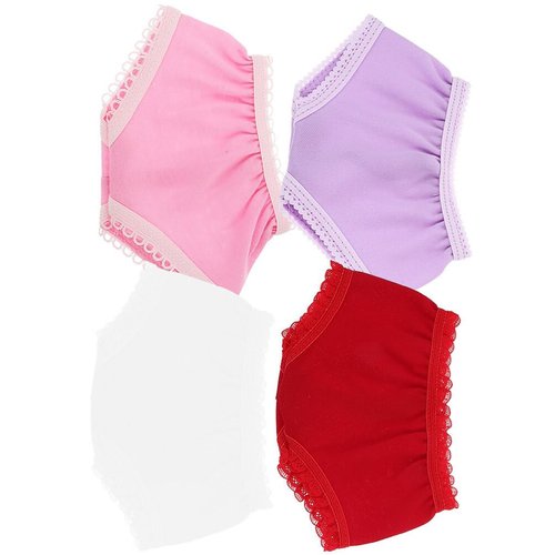 Toyvian 4pcs Baby Doll Diapers Underwear Doll Underpants Doll Accessories for 14-18 Inch Baby Dolls and American Doll