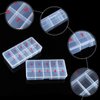 6 Pieces Nail Art Tip Storage Organizer Box with 10 Number Empty Spaces Transparent False Nail Tip Storage Case Container Clear Plastic Grid Box for Fingernail Crystal, Jewelry, Nail Accessories