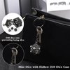 Syhood Mini Dice Set 7 Pcs Tiny Small Metal Dice Set Hollow D20 Necklace Dice Case Keychain Role Playing Table Games Portable Teacher Gift Mother Gift(Antique Silver)