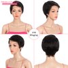Rebecca Fashion Short Pixie Cut Lace Front Wigs Human Hair Side Part Wig 13x5.5x0.5 Glueless HD Lace Wig Short Pixie Wigs for Black Women Pre Plucked with Baby Hair, Natural Color