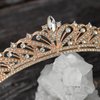 SWEETV Wedding Tiara Princess Crown Rhinestone Tiaras for Women and Girls, Rhinestone Bridal Princess Tiara Jewelry Headpieces for Bridal,Birthday,Party Costume Hair Accessories,Rose Gold