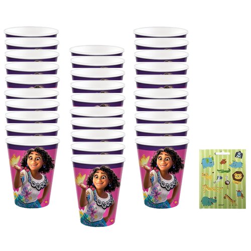 Amscan Encanto Birthday Party Supplies Bundle Pack includes 24 Party Paper Cups