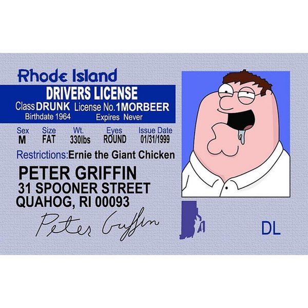 Signs 4 Fun Parody ID | Peter Driver’s License | Fake ID Novelty Card | Collectible Trading Card Driver’s License | Novelty Gift for Holidays | Made in The USA