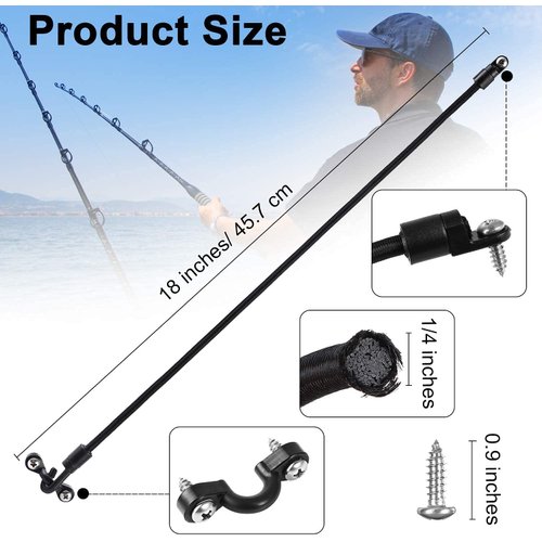 Sumind 4 Pieces Rod Strap Holder Deck Mount Connector Mount Rod Strap Rod Hold Down Strap for Boat Kayak Boat Fishing (12 Inch)