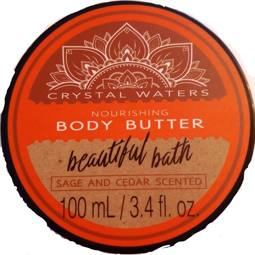 Generic Crystal Waters Nourishing Body Butter Sage & Cedar Scented Beautiful Bath, Orange