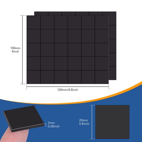 DIYMAG Adhesive Magnetic Squares, Flexible Sticky Magnetic Tape (Each 20x20x2mm), Magnetic Sheets with Adhesive for Crafts, Photos and Storage, Easy to Peel & Stick-30Pcs