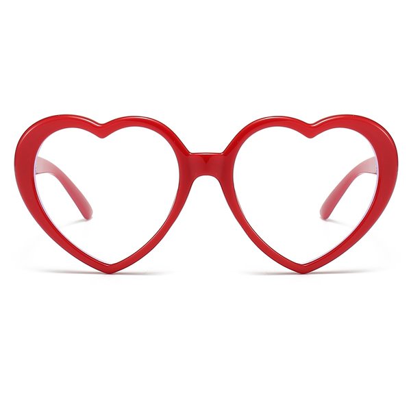 JOVAKIT Heart Blue Light Glasses for Women Vintage Fashion Red Heart Frame Glasses Computer Eyeglasses Prevent Headache (Red)