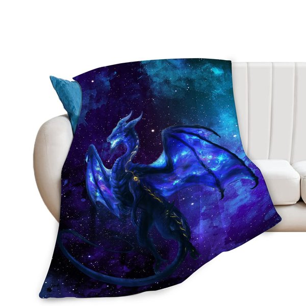 Tijuboni Dragon Blanket for Boys Men Dragon Space Throw Blanket for Kids Adults Ultra Soft Cozy Fleece Blanket for Couch Sofa ​Bed 40"x50"