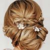 Casdre Pearl Bridal Hair Pins Crystal Bride Hair Piece Wedding Hair Accessories for Women and Girls(Pack of 2) (A Silver)