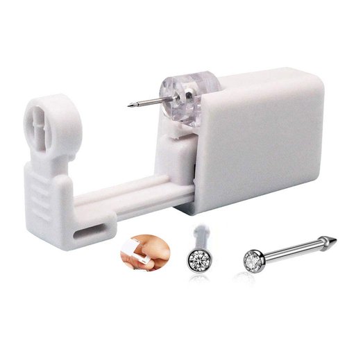 Self Nose Piercing Gun Self Nose Piercing Gun Kit Safety Nose Piercing Gun Kit Tool (White)