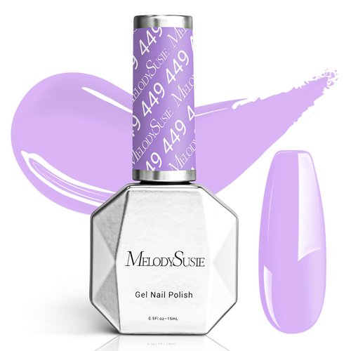 MelodySusie 15ML Gel Nail Polish, Lavender Purple Color Nails Soak Off UV LED Light Purple Gel Po...