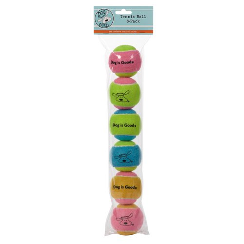Dog is Good Tennis Balls for Dogs, 6-Packs