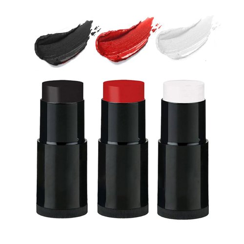 Black White Red Face Body Paint Stick Halloween Clown Makeup Kit,Adult Children Cosplay Joker Zombie Parties Baseball/Witch/Face Paint for Vampire Skeleton/Special Effects Costume SFX Stage Kit