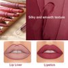 MYUANGO 6Pcs Matte Velvet Lipstick + Lip Liner and Lipstick Set - Long Lasting Vegan Lip Liner and Gloss Kit for Colorful and Defined Lips - Matte Lip Stick and Lip Liner Set