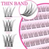SLSXNL Lash Clusters Wispy Natural D Curl Eyelash Extension DIY 10-12MM Mixed Fluffy Individual Lashes Thin Band 110pcs,10mm 11mm 12mm False Eyelashes