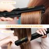 3 in 1 Hair Styling Tool: Straightening Brush, Crimper, and Flat Iron | Heated Brush for Smooth, Anti-Frizz Hair | Electric Straightener