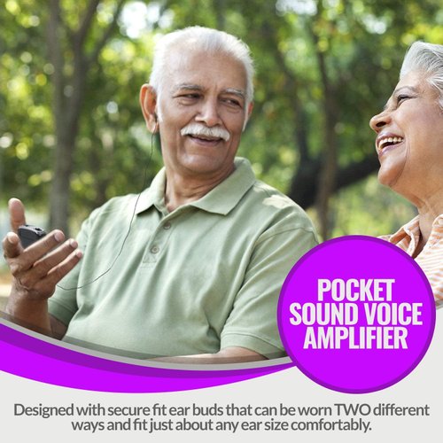 Sound Amplifier - Pocket Sound Voice Enhancer Device with Duo Mic/Ear Plus Extra Headphone and Microphone Set, Personal Hearing Amplifier Device by MEDca