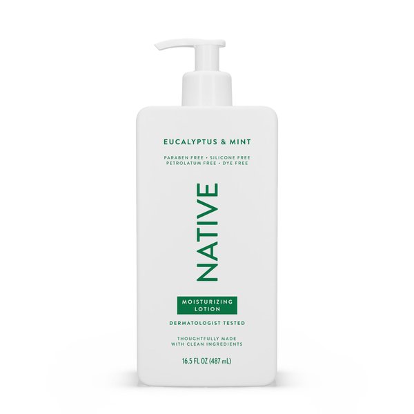 Native Body Lotion Contains Naturally Derived Plant-Based Moisturizers for Women and Men | Restores Dry Skin, Eucalyptus & Mint, 16.5 fl oz