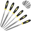 IEGREMAR 6pcs Metal Needle File Set, Mini Hand Metal Needle File Set, 3rd Generation Hardened Alloy Strength Steel Set, Includes Flat Warding, Round, Flat, Triangular, Square and Half - Round File