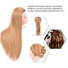 Morris 28 Inch Cosmetology Mannequin Head with Synthetic Hair Styling Head for Hairdresser Training Head Manikin Doll Head Long Hair Mannequin Head for Practice Braiding with Clamp (Blonde)
