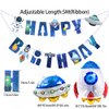 66Pcs Outer Space Birthday Party Supplies for Kids Universe Space Theme Party Decorations with Solar System Happy Birthday Banner Cupcake Toppers Rocket Astronaut Spaceship Balloons Planet Themed