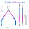 BQAN Cuticle Trimmer with Cuticle Pusher, Cuticle Remover Kit, Cuticle Nipper and Cutters, Nail Scraper, Dead Skin Clipper, for Fingernails and Toenails (Blue Purple)