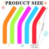 Dingion 24 Pcs Food Grade Silicone Straw Elbows Tips Wide Stainless Steel Reusable Straws Soft Drinking Silicone Straw Tips for red, green, blue, purple and orange as the picture shown, 8 mm