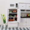 Miniature Dollhouse Fridge 1:12 Furniture Decoration Accessories Mini Refrigerator Kitchen Living Room Scene Model Ornaments (White)