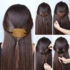 Leather Hair Clip with Stick Faux Leather Hair Barrette Hair Tie Leather and Stick Hair Slide Oval Shape Hair Pins Ponytail Holders Hair Accessories for Women Girls (Vintage Style,5)