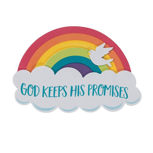 Fun Express Rainbow Magnet Craft Kit for Kids - 6"x4" God Keeps His Promises - Perfect for Creative Home Activities & Group Projects - 12-Pieces