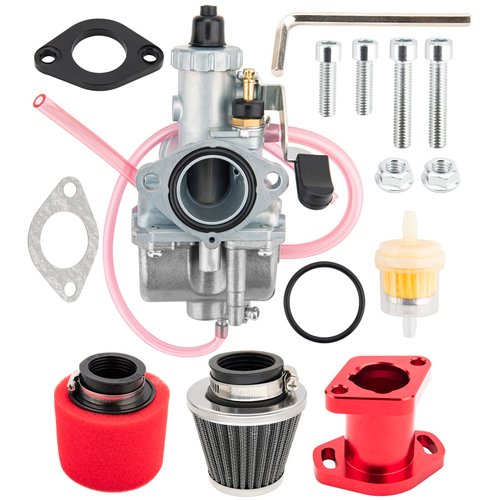 VM22 26mm Carburetor for Mikuni Performance Predator 212cc GX160 GX200 CT200U 196cc KT196 Pit Dirt Bike Mini Bike With 38mm Air Filter Intake Pipe Mainfold Kit
