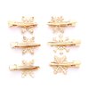Christmas Snowflake Hair Clips Clear Crystal Rhinestone Snowflake Hair Barrettes Sparkly Winter Xmas Hairpins Metal Headpiece Hair Accessories for Women Girls (gold)