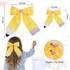 3PCS Back to School Bows Pencil Hair Clips, IKOLA Glitter Leather Yellow Pencil Hair Bows First Day of School Hair Accessories for Girls Toddler Kids Teacher