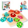 Wooden Puzzles for Toddlers 1-3 2-4, Montessori Dinosaur Toys for 1 2 3 Year Old Boy Girl Christmas Birthday Gifts, Dinosaur Match Eggs Peg Puzzles Preschool Learning Toys for Toddlers Age 1-2