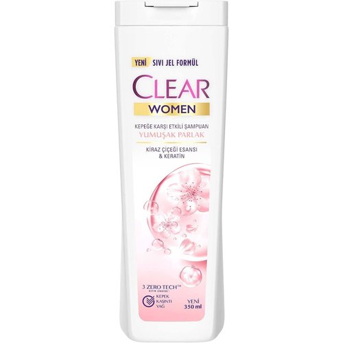 Makes Every Shower More Enjoyable Clear Women Anti-Dandruff Shampoo Soft Shiny Cherry Blossom Essence & Keratin 350 ml
