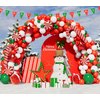 WECEPAR Christmas Balloon Garland Arch kit with Xmas Green Red White Candy Balloons Gift Box Balloons Red Star Balloons for Christmas Party Decorations