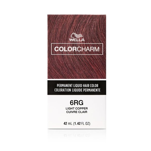 COLORCHARM Permanent Liquid Hair Color for Gray Coverage| 6RG Light Copper | 1.4 Fl Oz