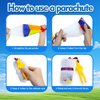 utosday Parachute Toy Outdoor Flying Parachute for Kid, Throwing Parachute Toy with Small Figures, Hand Throw Soliders Flying Toys Parachute for Boys Kids Birthday Party Favors (6PCS)