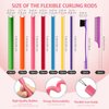 Tigeen 84 Pieces Flexible Curling Rods Twist Foam, Soft Foam Bendy No Heat hair roller with Rat Tail Comb Hair Edge Brush for Short Medium Long Hair, 7 Sizes(Purple)