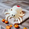 White Spider Plush Pillow Soft Toy 9.8inch Animal Huggable Christmas Spider Stuffed Animal Plush Toys,Valentines Day Gift Plushies for Pranks,Kids,Toddler,Xmas Birthday Gifts, Halloween,Christmas