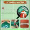 14Pcs Football Balloons, Football Birthday Party Decorations Sports Theme Birthday Party Decoration Include 40Inch Green Number Balloon for 6th Football Birthday Party Supplies